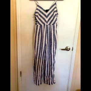 Blue striped linen Jumpsuit, cage, m